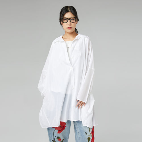 CAMICIA SEMI-TRASPARENTE NERA