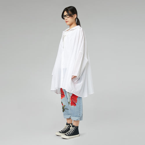 CAMICIA SEMI-TRASPARENTE NERA