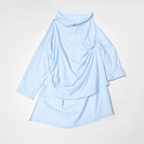 T-SHIRT WITH COLLAR SKY BLUE