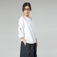 SWEATSHIRT WITH TEARS BLUE