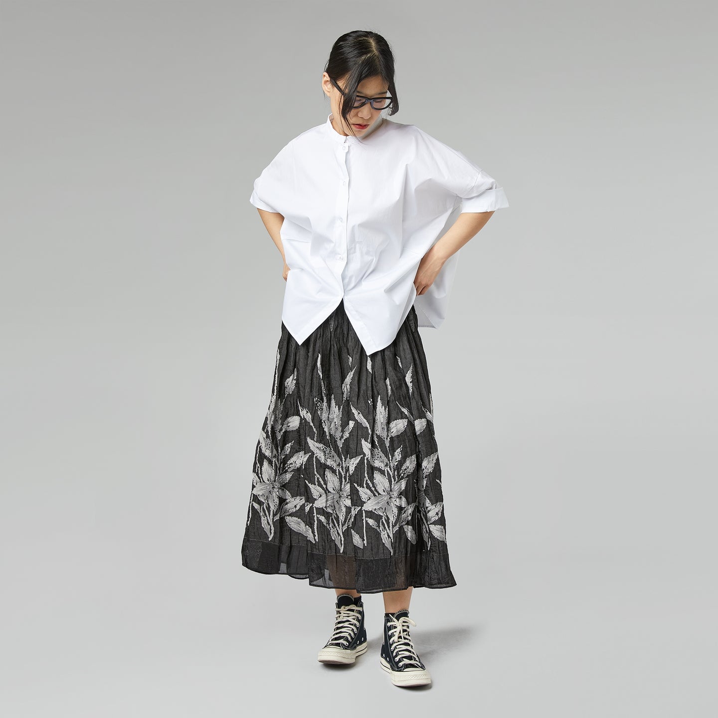 SKIRT WITH BOTANICAL PATTERN