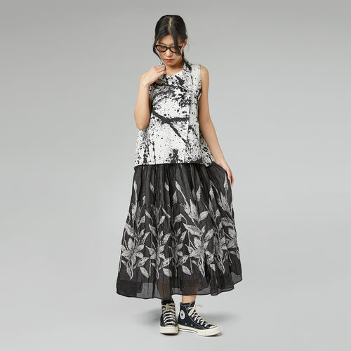 SKIRT WITH BOTANICAL PATTERN