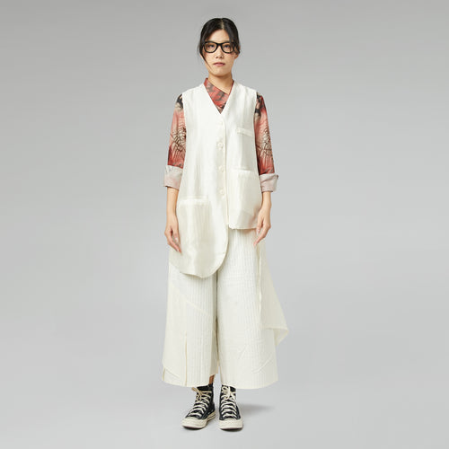 ASYMMETRIC SEE-THROUGH VEST WHITE