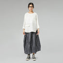 SKIRT WITH SEWN LACE FABRIC