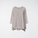 CAMISETA DE ALGODÓN CON RANURAS LATERALES BEIGE