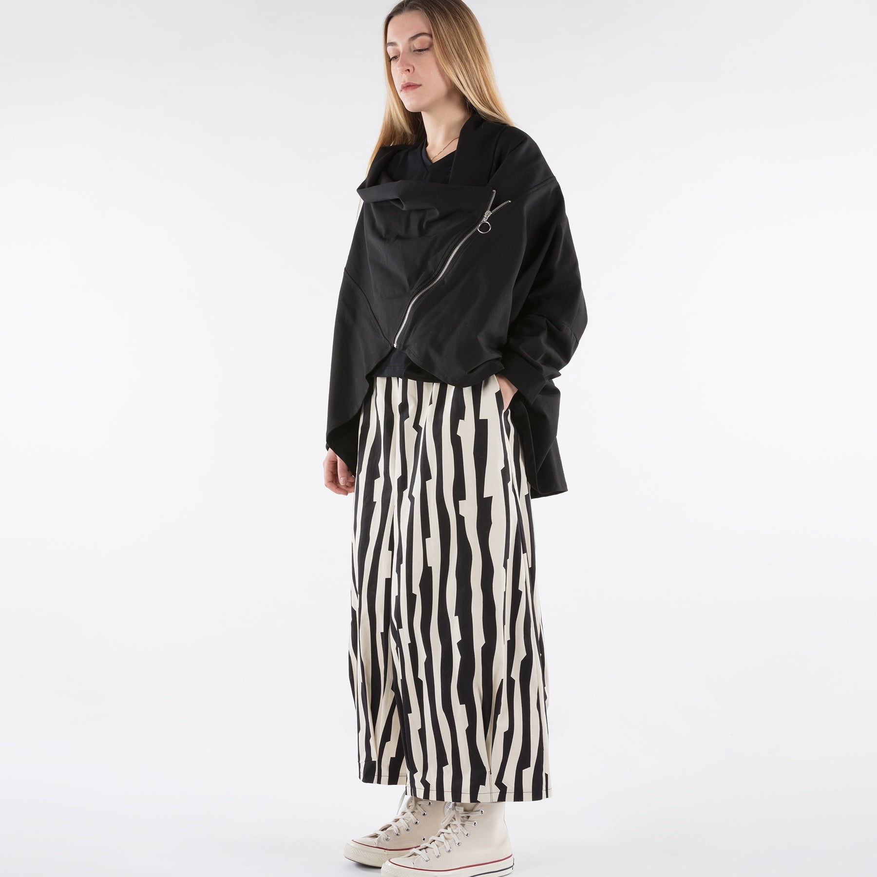 CARDIGAN IN FELPA CON ZIP LATERALE