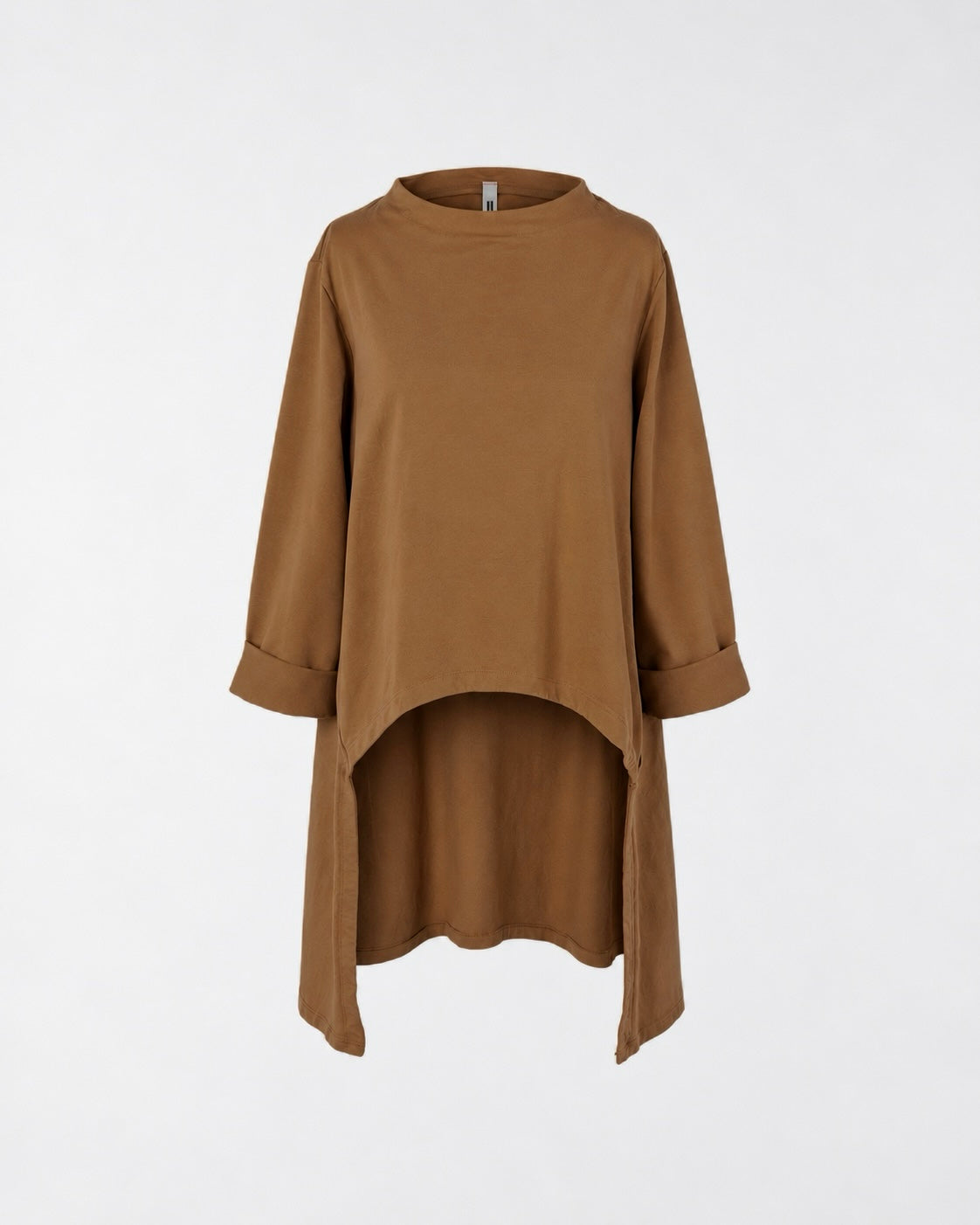 SWEATSHIRT IN STRETCH COTTON FABRIC LONGER ON THE BACK