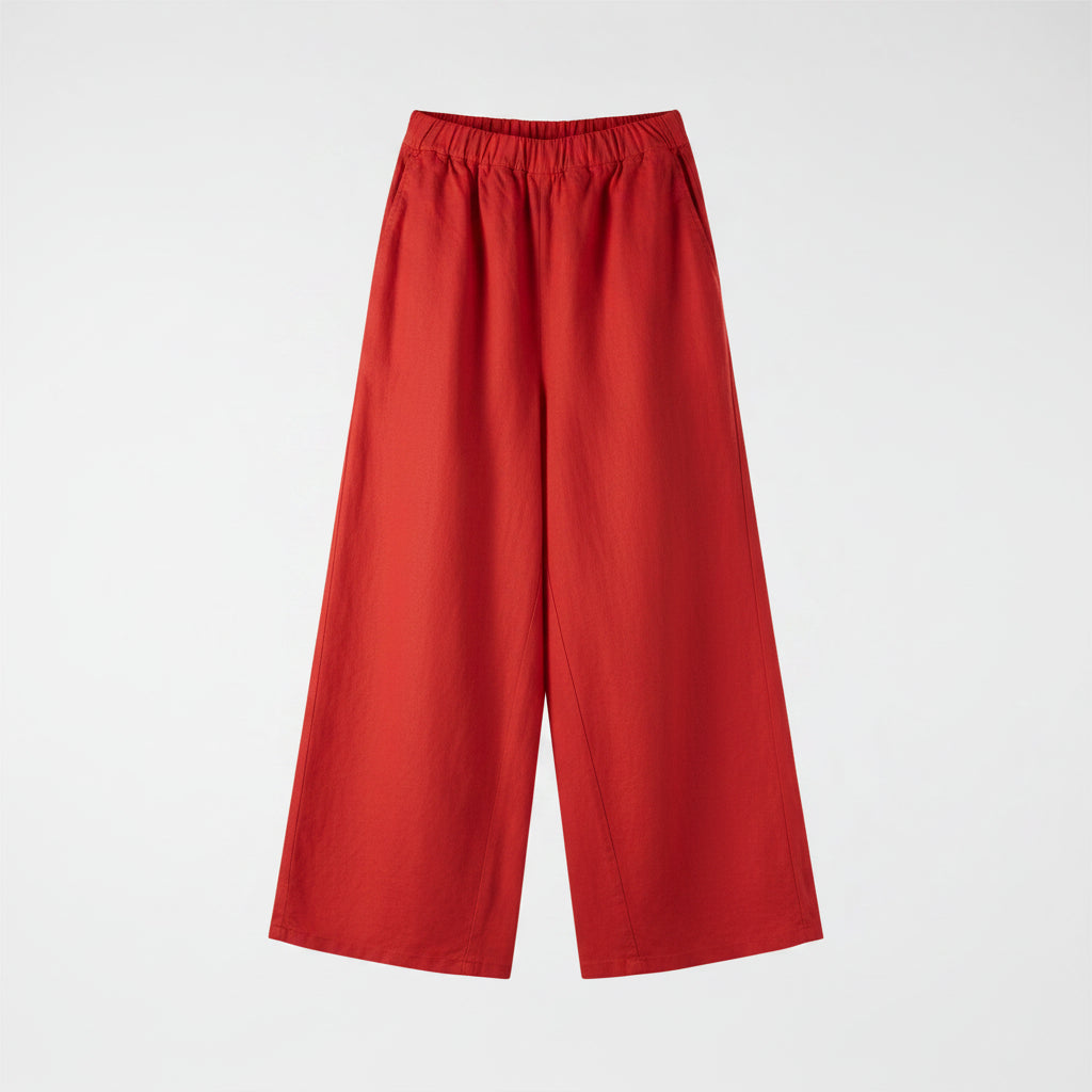 COTTON WIDE LEG TROUSERS