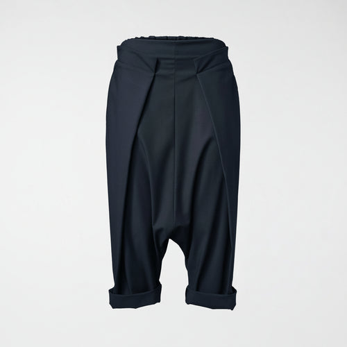 PANTALON CROPPED AVEC PLIS BLEU