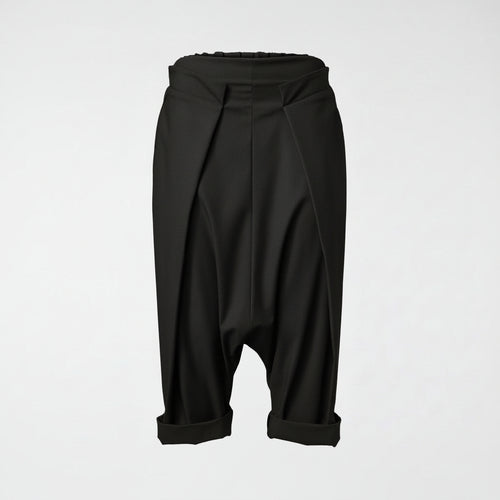 KURZE HOSE MIT FALTEN SCHWARZ