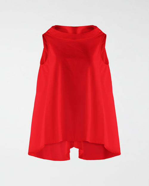 SLEEVELESS BLOUSE WITH BOAT NECKLINE