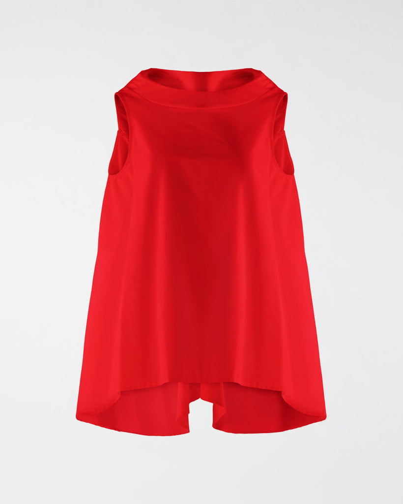 SLEEVELESS BLOUSE WITH BOAT NECKLINE