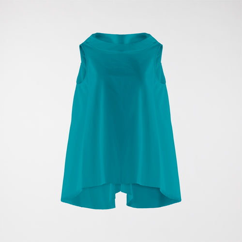SLEEVELESS BLOUSE WITH BOAT NECKLINE