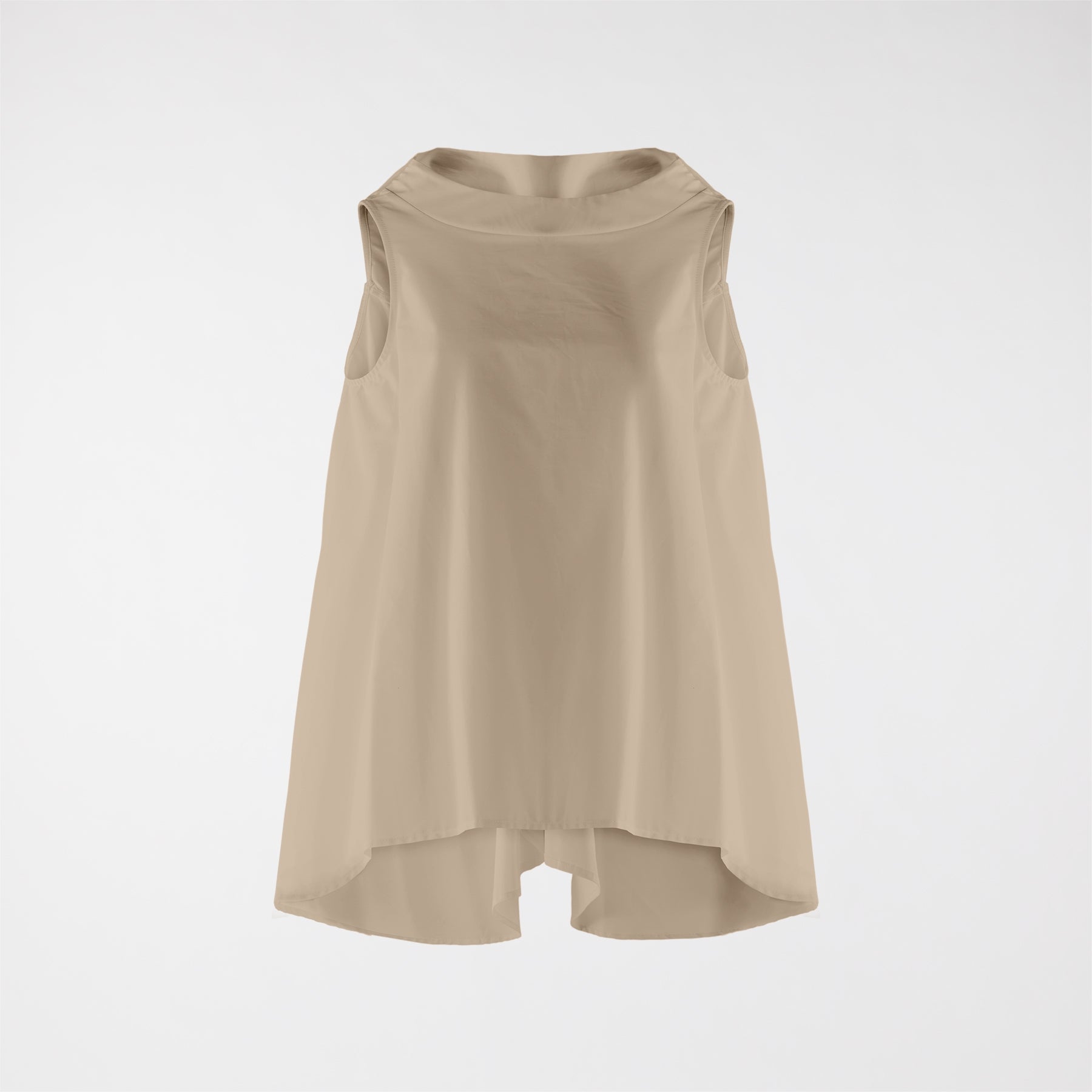 SLEEVELESS BLOUSE WITH BOAT NECKLINE
