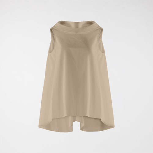 SLEEVELESS BLOUSE WITH BOAT NECKLINE