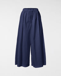 COTTON WIDE-LEG TROUSERS