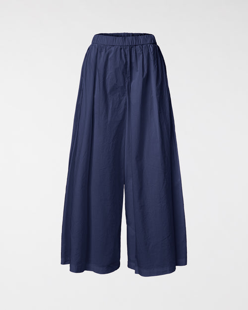 COTTON WIDE-LEG TROUSERS