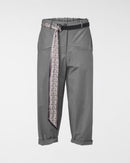 TROUSERS WITH PRINTED SCARF BELT