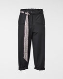 TROUSERS WITH PRINTED SCARF BELT