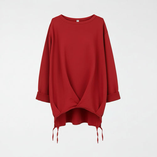 LIGHTWEIGHT SWEATSHIRT WITH PLEATED HEM