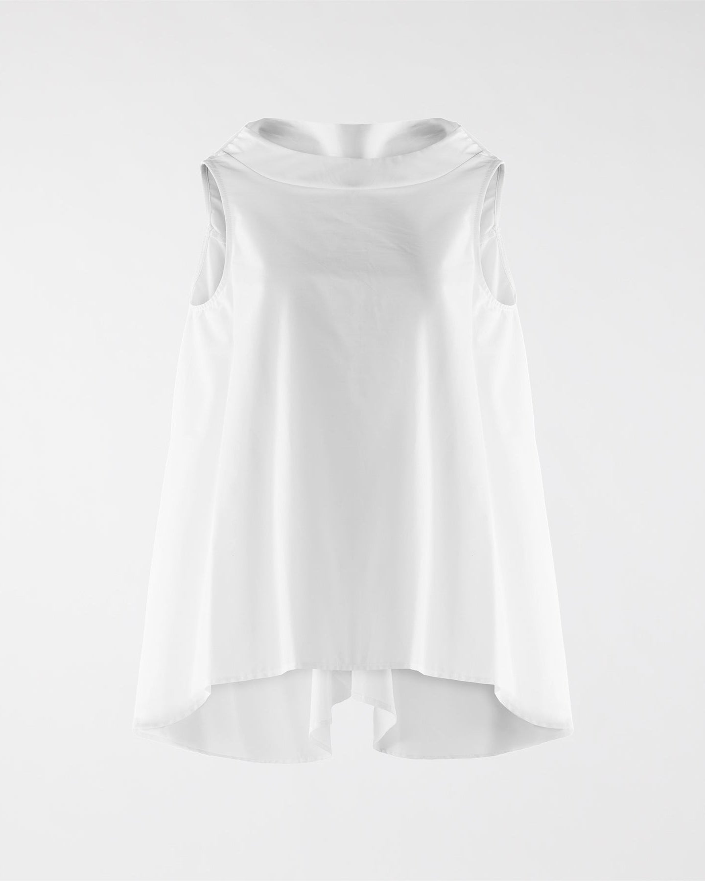 SLEEVELESS BLOUSE WITH BOAT NECKLINE