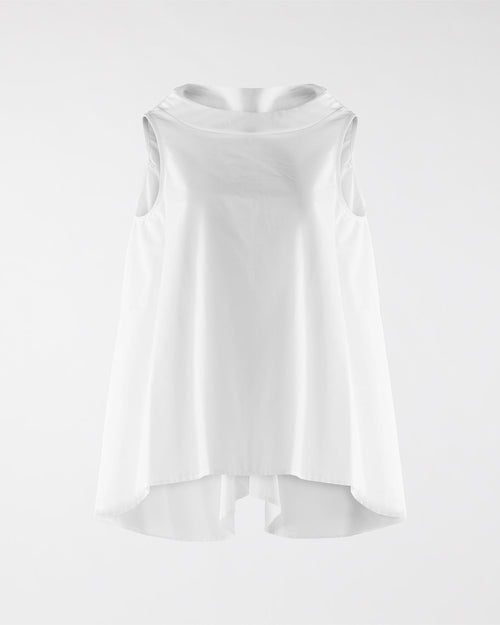 SLEEVELESS BLOUSE WITH BOAT NECKLINE