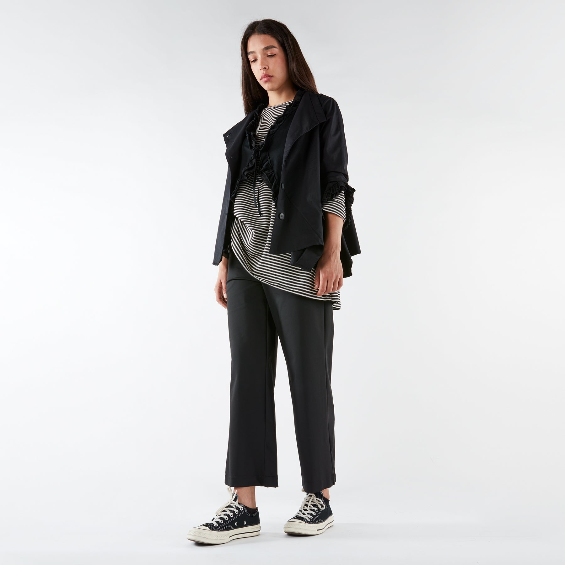 COTTON JACKET/SHIRT WITH ASYMMETRIC BUTTONING