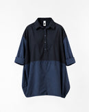 COTTON BLOUSE IN 2 FABRIC