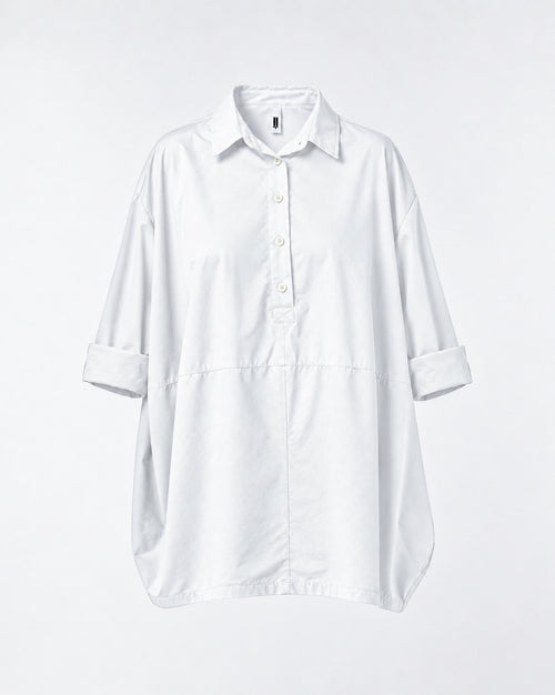 COTTON BLOUSE IN 2 FABRIC