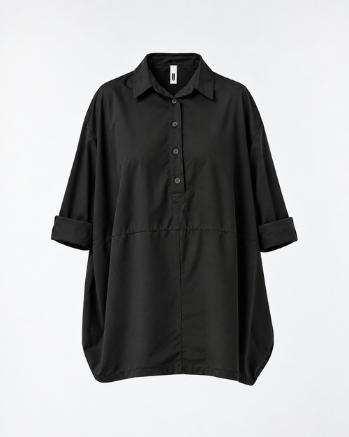 COTTON BLOUSE IN 2 FABRIC