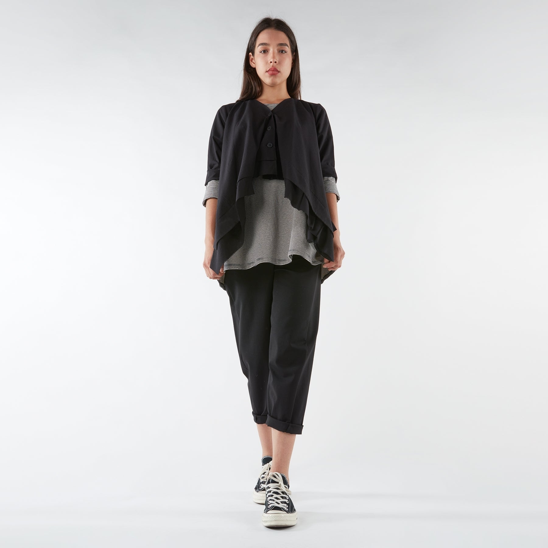 PANTS IN PUNTO MILANO FABRIC WITH BELT LOOP