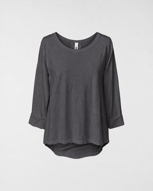 LÄSSIGES T-SHIRT AUS BAUMWOLLSTOFF