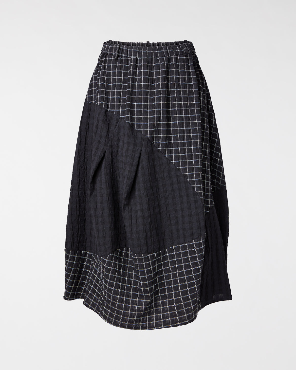 PATCHWORK CHECKERED SKIRT