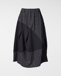 PATCHWORK CHECKERED SKIRT