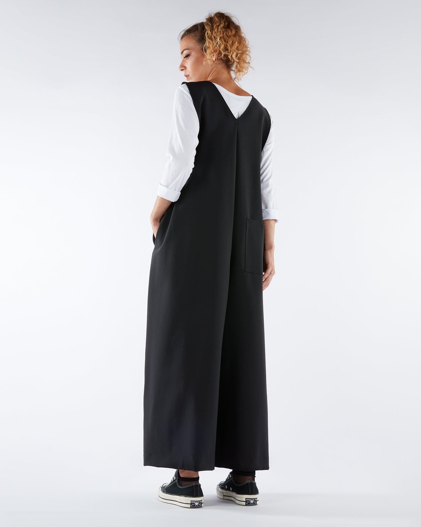 PALAZZO JUMPSUIT WITH V-NECK