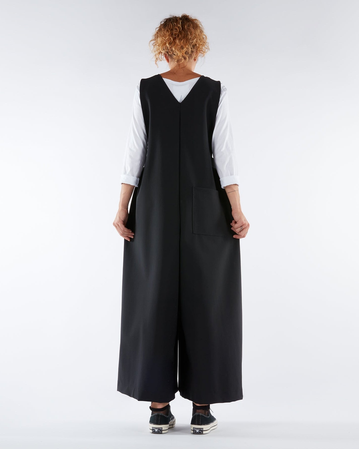 PALAZZO JUMPSUIT WITH V-NECK