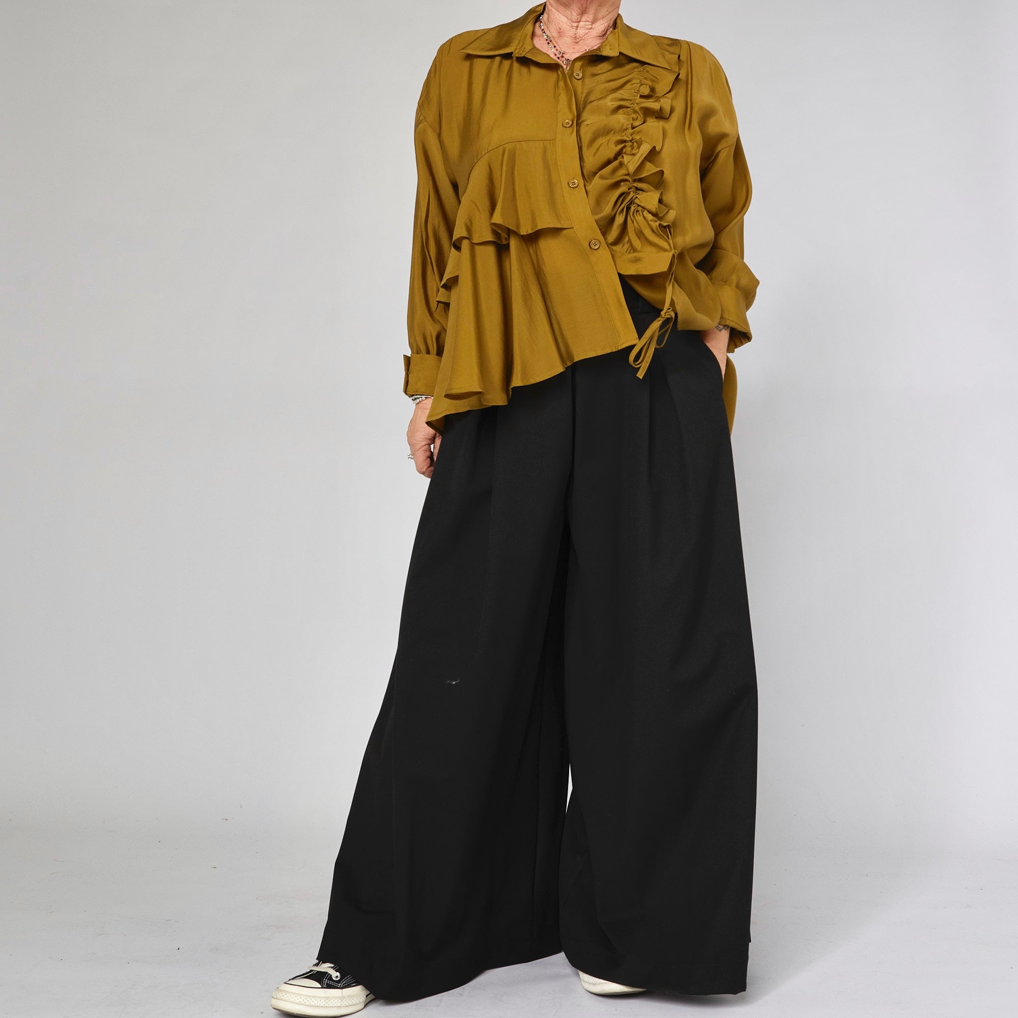 PANTALON PALAZZO AVEC PASSANTS DE CEINTURE