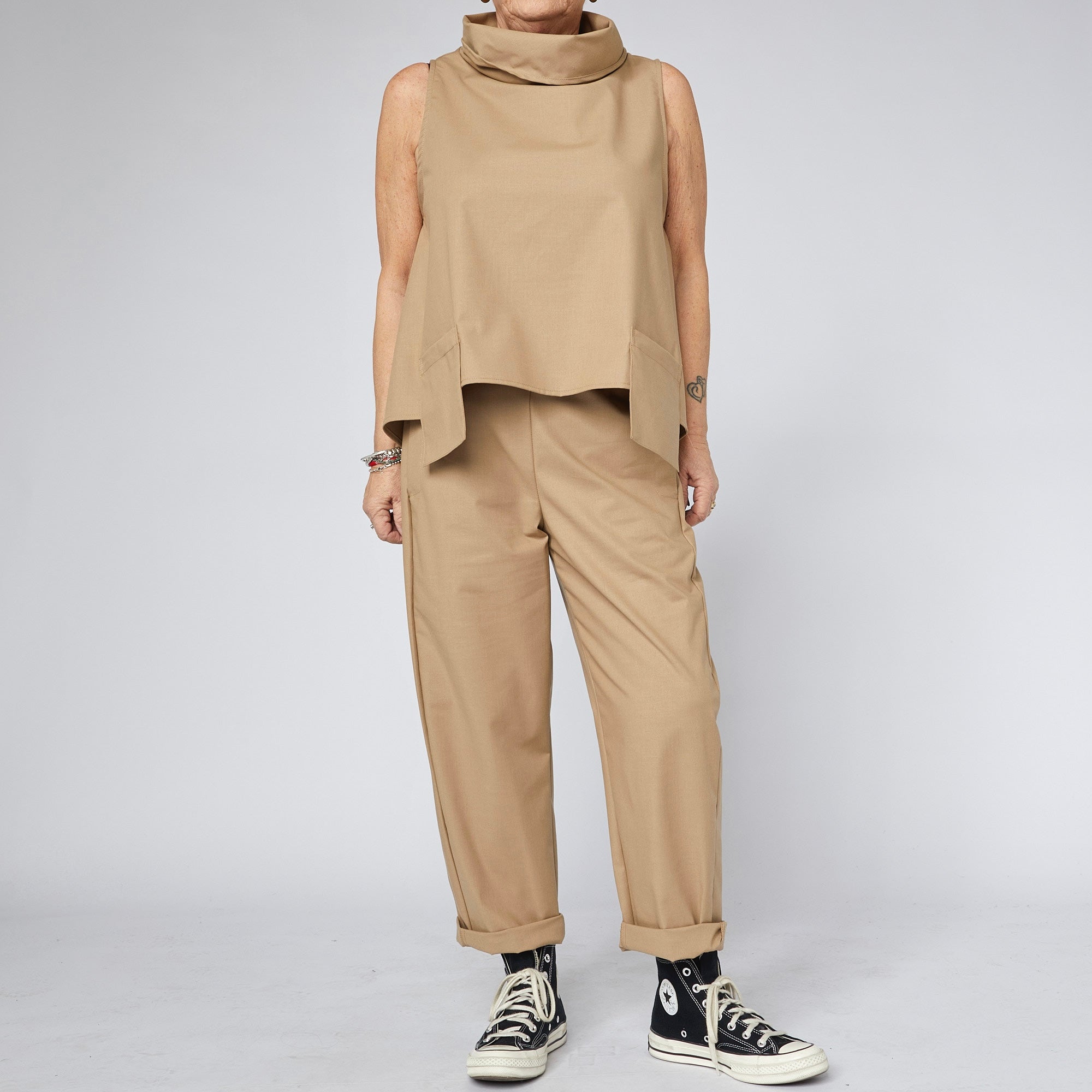 STRAIGHT TWILL TROUSERS