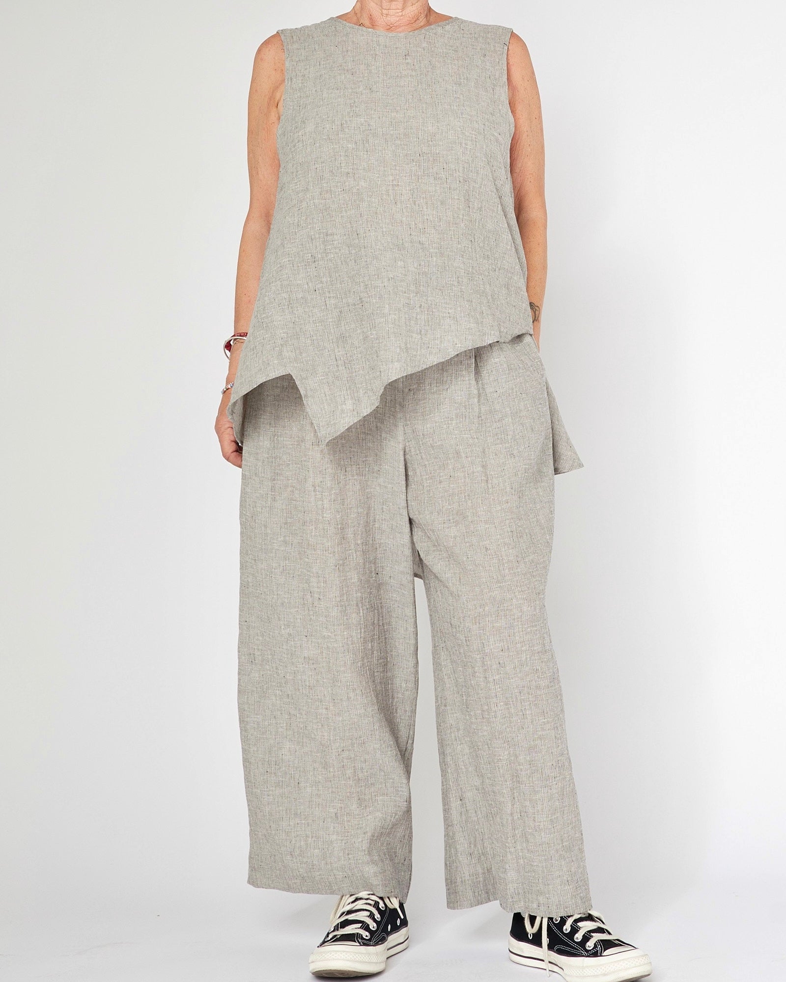 PANTALONI MELANGE CON COULISSE