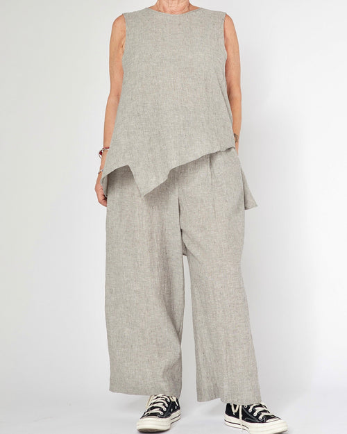 PANTALONI MELANGE CON COULISSE