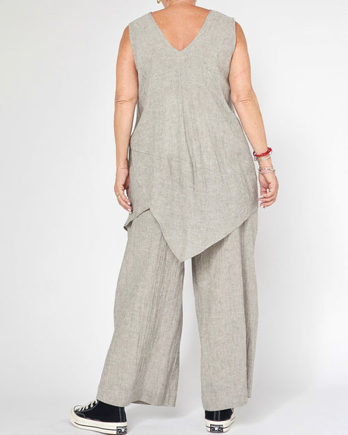 PANTALONI MELANGE CON COULISSE
