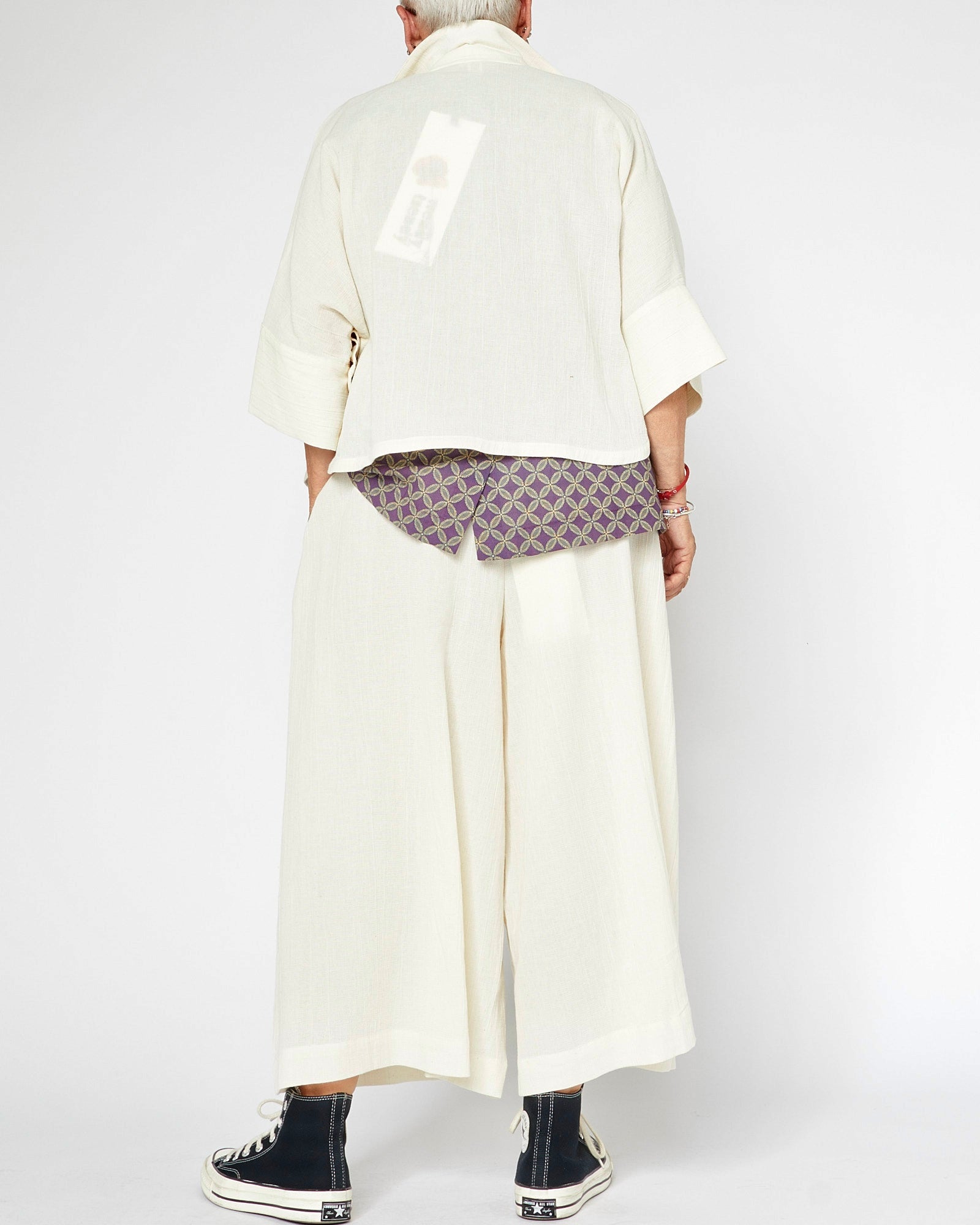 TROUSERS IN RAMIE' AND COTTON FABRIC