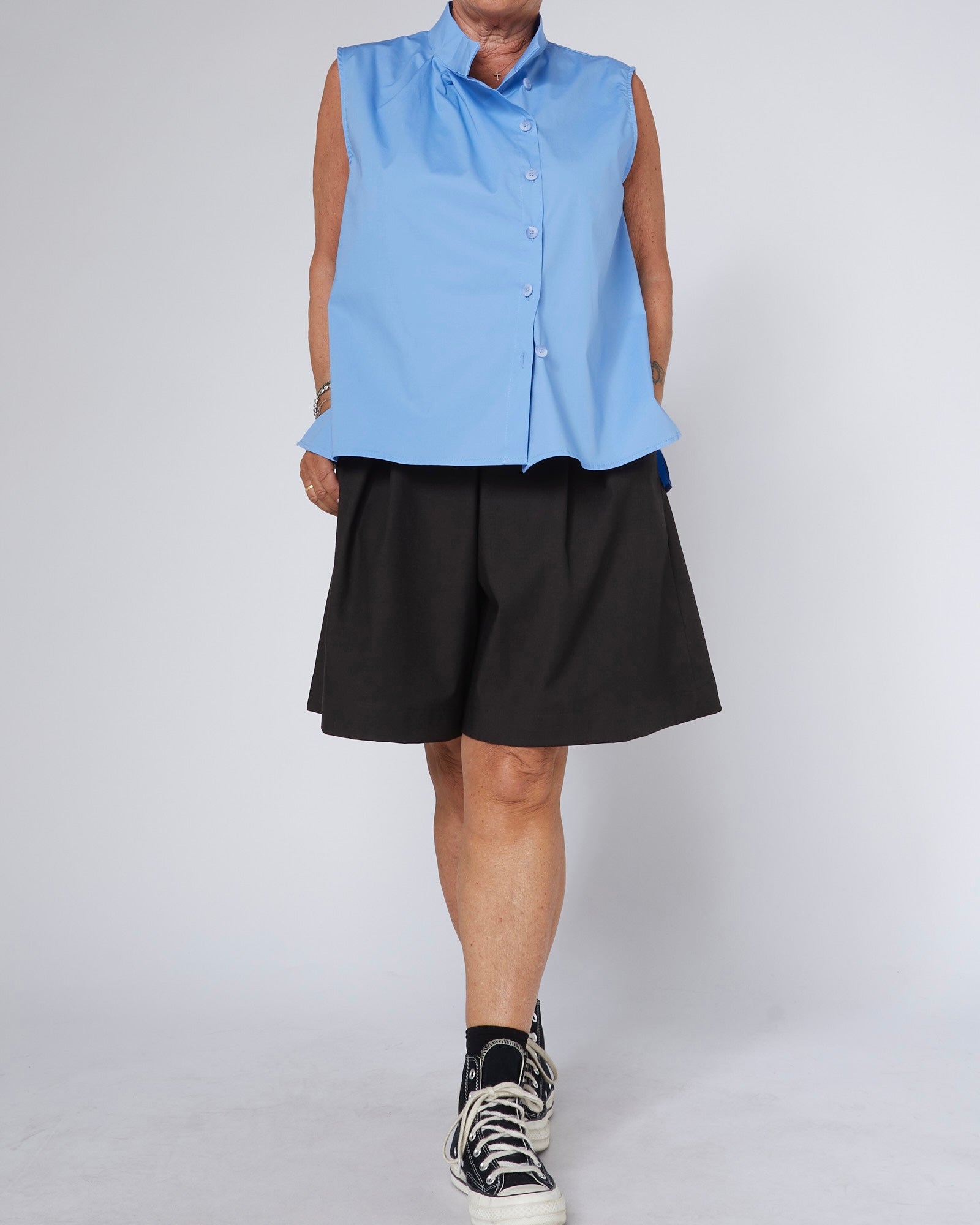 VISCOSE BLEND TWILL SHORTS