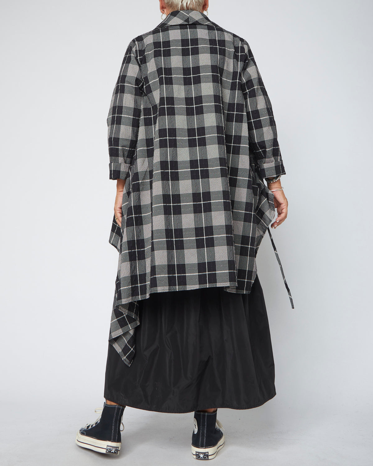 CAMISA LARGA TARTAN ARRUGADA