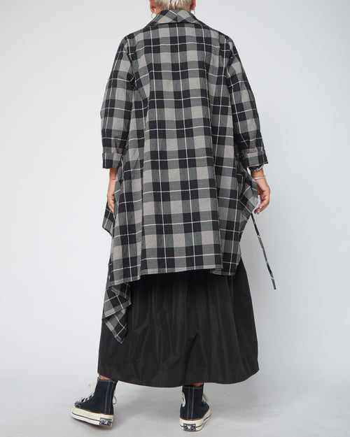 CAMISA LARGA TARTAN ARRUGADA
