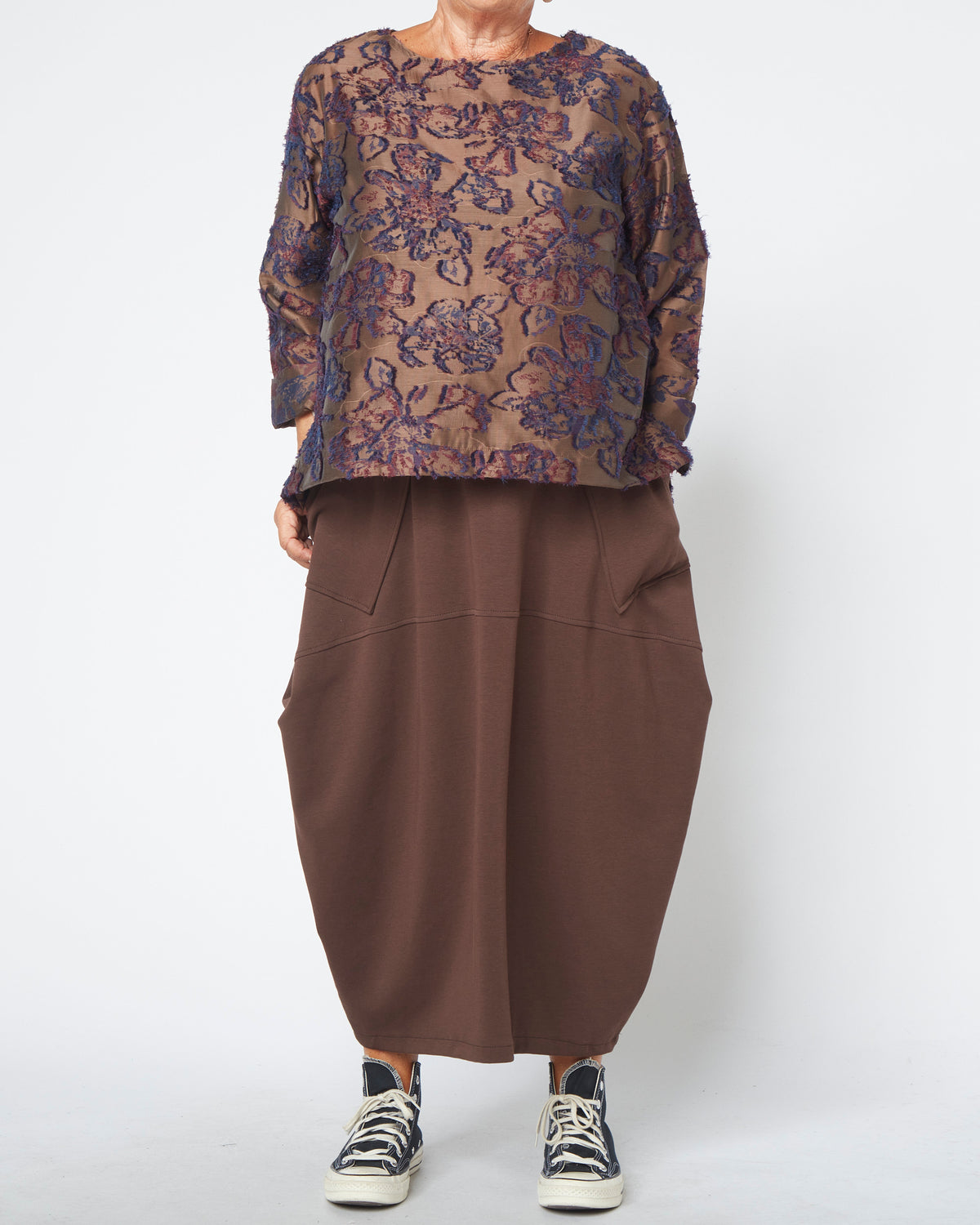 BLOUSE À MOTIF FLEURS FIL COUPÉ
