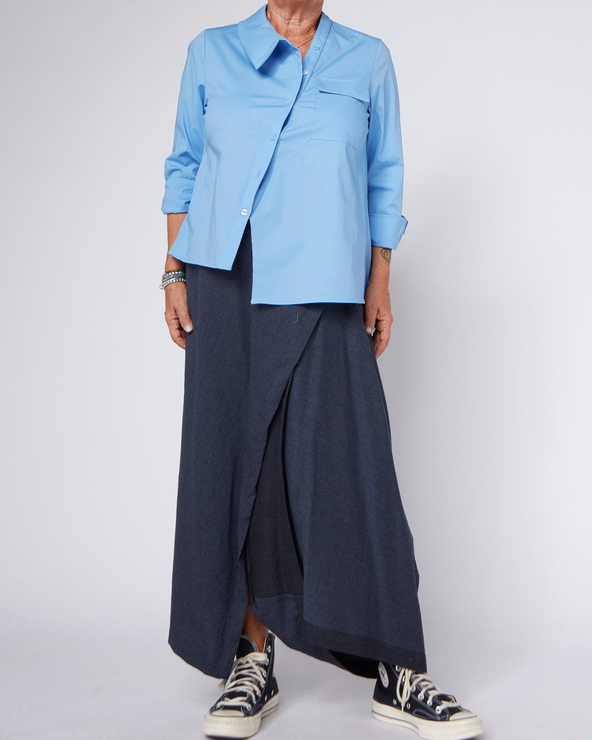 ASYMMETRIC DRAPED TROUSERS