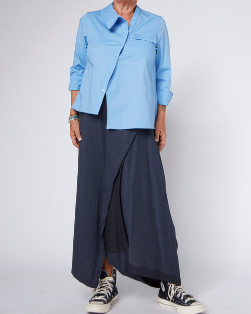 ASYMMETRIC DRAPED TROUSERS