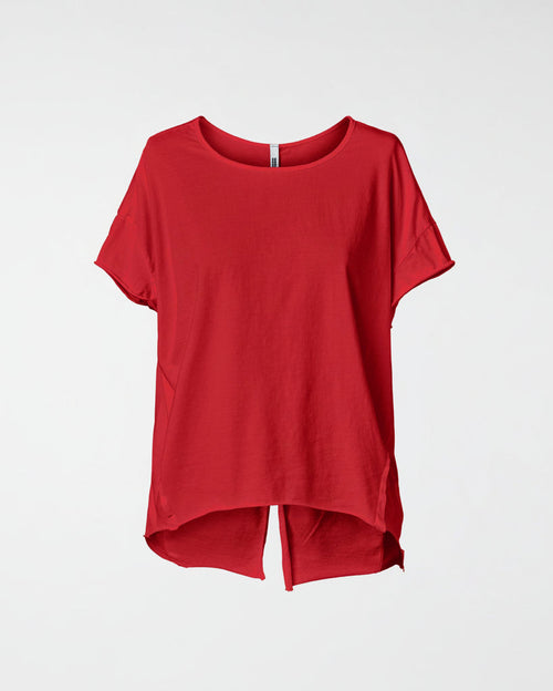 T-SHIRT EN MAILLOT AVEC FENTE AU DOS