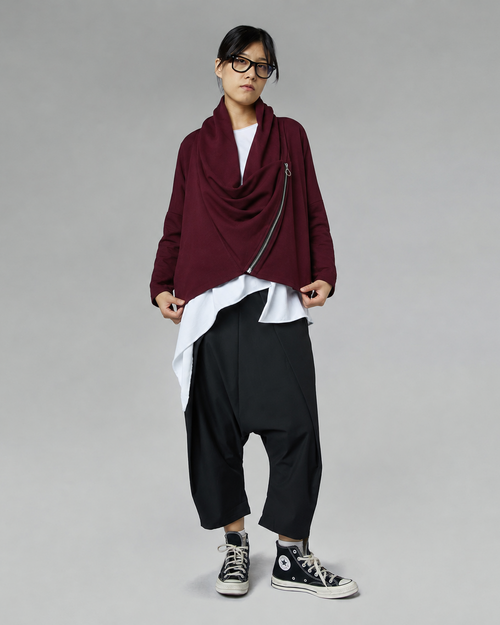 FLEECE-CARDIGAN MIT SEITLICHEM REISSVERSCHLUSS